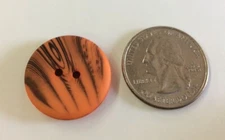 DILL BUTTONS #341099 - ORANGE/BLACK 2 HOLE -23 MM - 6 IN A SET
