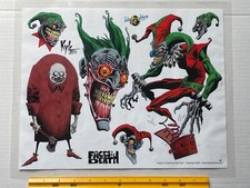 Vintage Art Tattoo Flash Sheet Kyle Hotz Comic Book Artist Faces of Death /T257