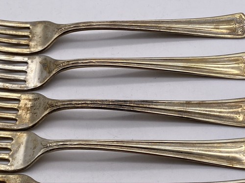 Lot of 6 Pat Mar 1920 WM A Rogers Nickel Silver 6-7/8" Dinner Place Forks - Picture 4 of 8