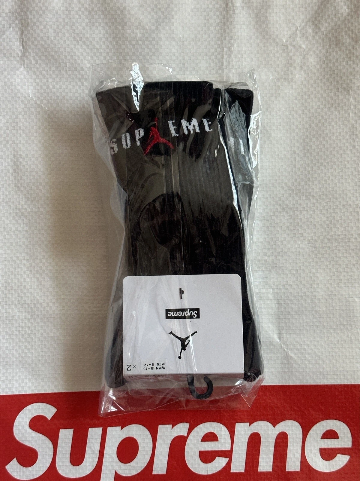 Lot de 2 chaussettes Supreme Jordan Crew grand Jumpman noir **LIVRAISON AUJOURD'HUI**