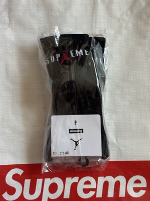 Supreme Jordan Crew Socks 2 Pack Large Black Jumpman **SHIPS Supreme Jordan Crew Socks 2 Pack Large Black Jumpman **SHIPS