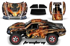 AMR RACING RC GRAPHIC DECAL KIT UPGRADE - TRAXXAS SLASH 4X4 BODY- FIRESTORM BLK