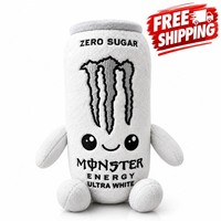 White Monster Energy Can Plush Toy Cute Soft Stuffed Drink Plushie Doll Gift