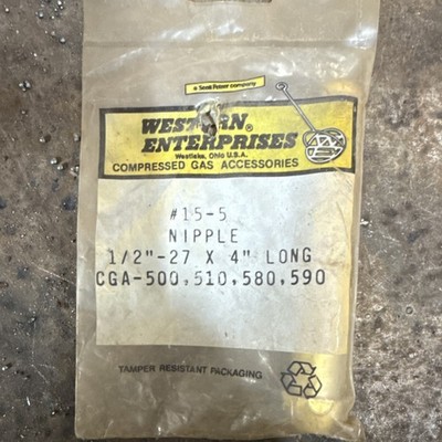 Western Enterprises Nipple CGA-500 510 580 590 Item Type Nipple MPN 15-5