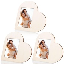 3 Pcs Heart Wooden Picture Frames 4 x 6 Inch Heart Shaped Photo Frame Valenti...