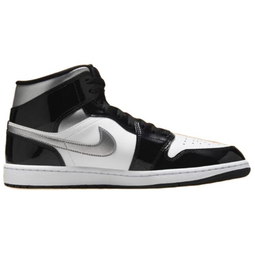 [HV0789-010] Jordan 1 Mid Se Patent Black White Metallic Silver Metallic Gold - Picture 2 of 6