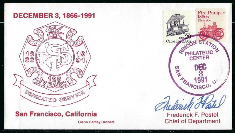 Fire / Glenn Hartley Cachet / San Francisco, CA - 125 Years of Dedicated Service