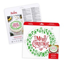 Stencil per torte Ghirlanda Merry Christmas Ø25 cm Decora