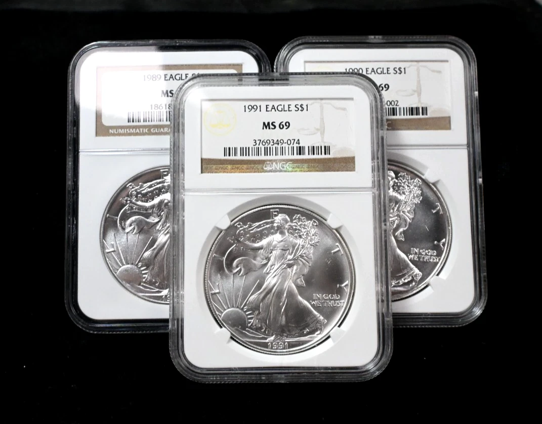 American Eagle MS 69 Graded 1991 Silver Bullion Coins for sale | eBay
