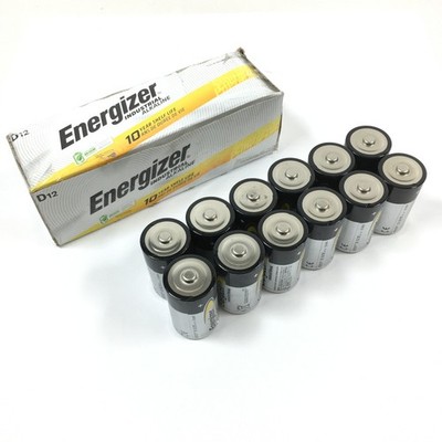 12 Batteries Energizer Industrial D Batteries Alkaline Exp. 12-2035 (Open Box)