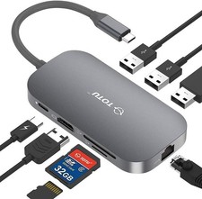 9-in-1 USB-C Hub w/ HDMI, Ethernet, USB 3.0, PD – for MacBook & Type-C Laptops