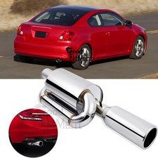 For Scion Tc 2005-2010 29 Chrome Twin Loop Exhaust Muffler 2.5 Inlet 4.0 Tip