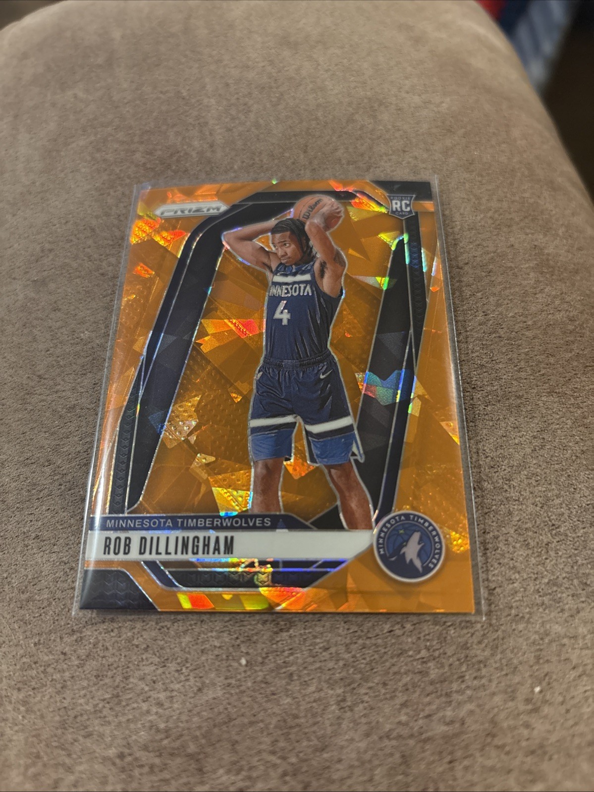 2024 Panini Prizm #250 Robert Dillingham Orange Ice Prizm ROOKIE RC TIMBERWOLVES
