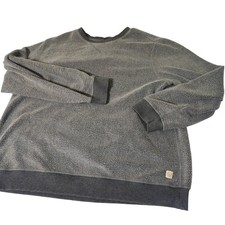 Marine Layer Sweatshirt Mens XL Gray Sherpa Fleece Crewneck Ribbed Trim Cozy