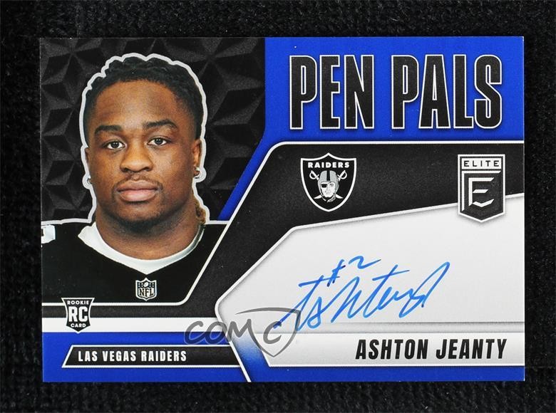 2025 Panini Donruss Elite Pen Pals Blue Ink Ashton Jeanty Rookie Auto RC 19fe