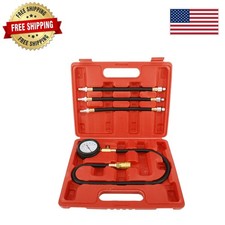 Car Engine Compression Gauge With 4 Flexible Hoses - M10 M12 M14 Compatibility