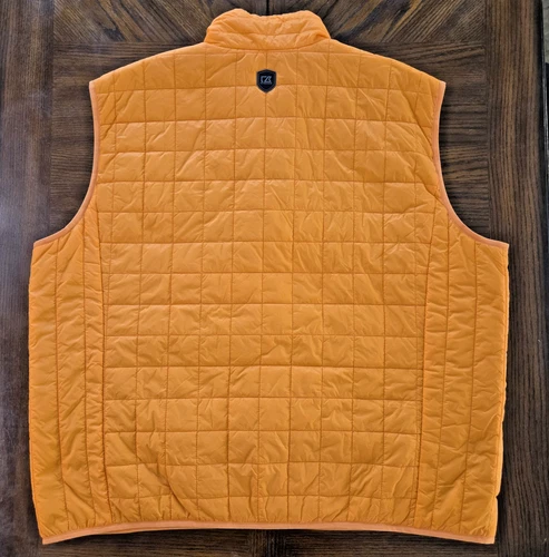 Cutter & Buck Rainer PrimaLoft Eco Insulated Orange Zip Puffer Vest Men's 3XL image 7