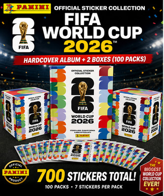 Panini FIFA World Cup 2026 HARDCOVER Album + 2 Boxes (100 Packs) SHIPS SAME DAY!