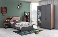 Modern Kinderzimmer Set Kinderbett Nachttisch Kleiderschrank Top-QualitäT Grau