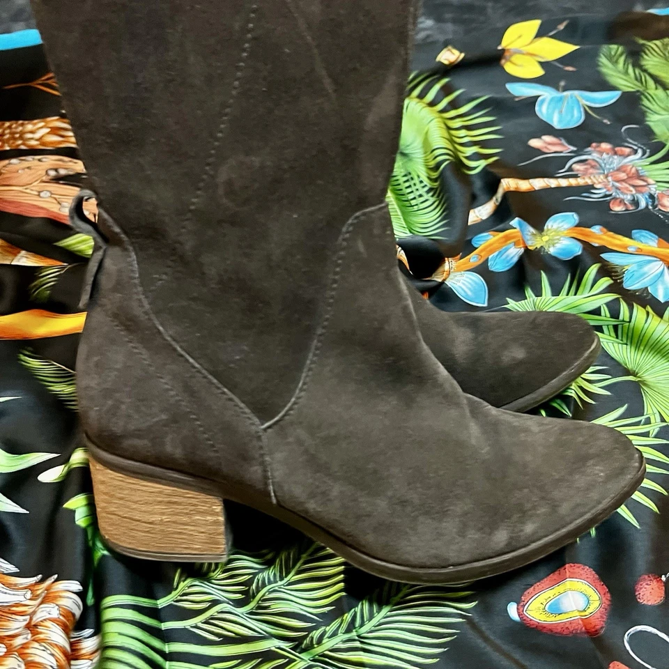 Steve Madden Women’s Purly Chocolate Brown Suede Over The Knee Riding Boots 7.5 - Image 3 of 4