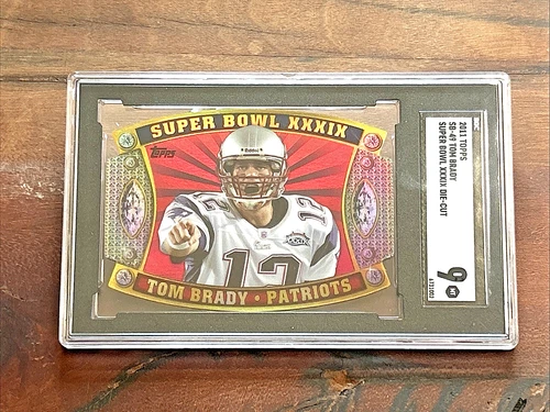 2011 TOM BRADY Topps Super Bowl SB-49 HOLO Legends Die-Cut PATRIOTS PSA 9 MINT