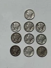 10 Mercury Head Dimes 1925-1945 ALL 90% Silver Circulated Winged Liberty LOT
