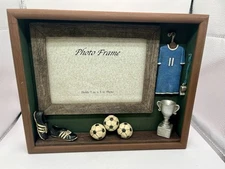 Soccer Shadow Box With 3D Pieces, Holds 7x5 Photo