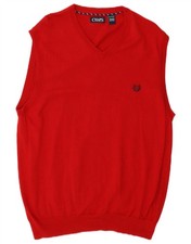 Chaps Mens Vest Tank Top XL Red Cotton YO09