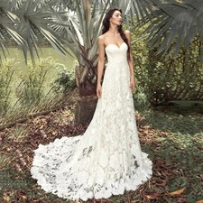 Lace Wedding Dress Sweetheart Sleeveless A-ling Sexy Backless Wedding Bride Gown