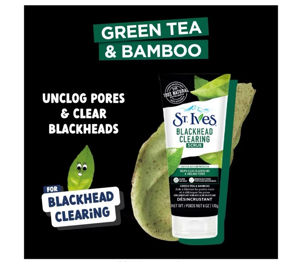 St. Ives Blackhead Clearing Green Tea & Bamboo Scrub 170g - Image 3 of 3