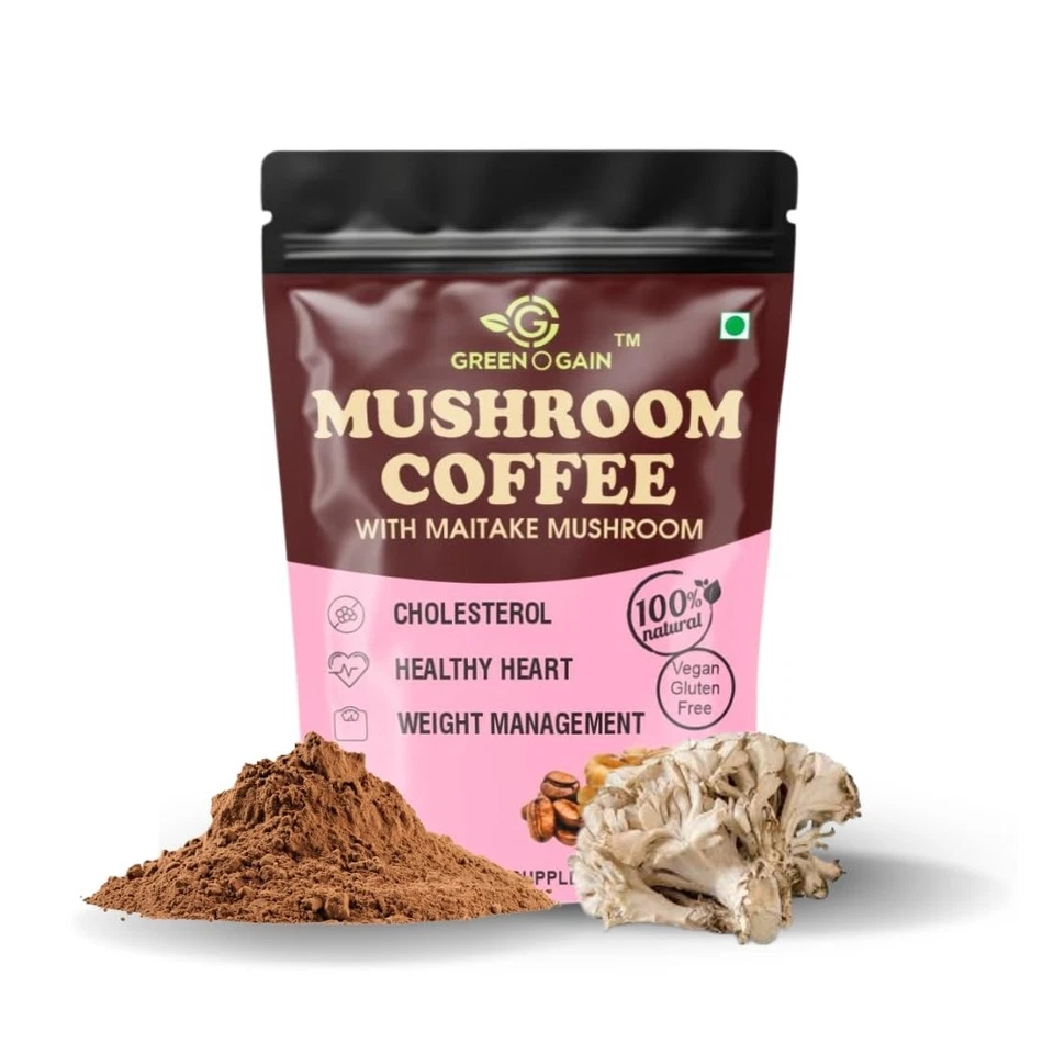 Café champiñón Green O Gain 45 g | Inmunidad y enfoque | Bebida energizante a base de hierbas Foto 2 de 4