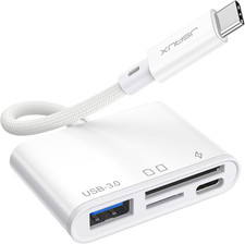 4-In-1 USB C SD Card Reader, USB-C Micro SD Card Reader with USB 3.0 Chargin
