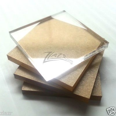 100 1''x1''x1/8'' THICK Clear Acrylic SQUARE Shape Plexiglass Plastic Sheet Bases!