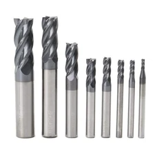 CNC End Mill Set Carbide Tungsten Steel 4 Fultes Milling Cutter Router Bits R...