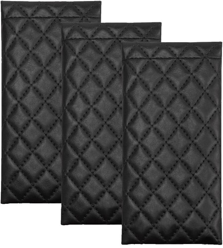 BALENCIAGA LARGE LEATHER HARD SUNGLASSES CASE EMBOSSED CLEANING POUCH BLACK BALENCIAGA LARGE LEATHER SUNGLASSES CASE WITH CLEANING CLOTH  main image 3