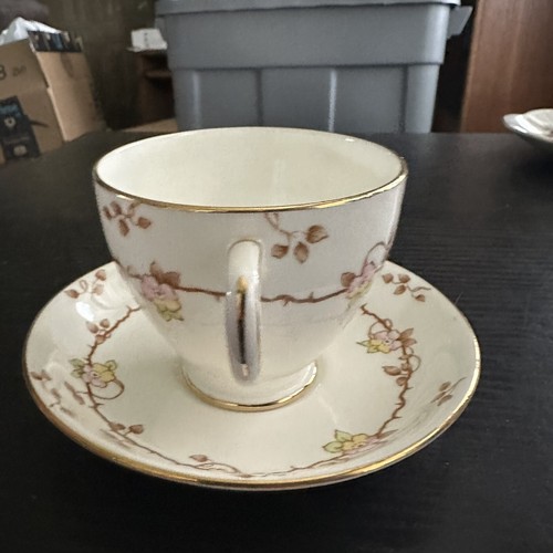 Vintage Old Royal Bone China Teacup & Saucer (Yellow/ Pink Flowers) - Picture 3 of 10