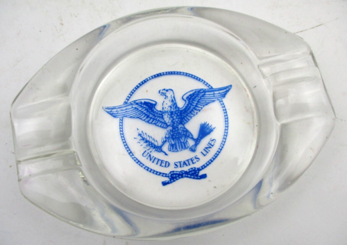 1950s Glass Ashtray for United States Lines Passenger Ship Cruise Liner - Picture 1 of 3