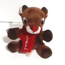 Dan Dee Rudolph the Red Nosed Reindeer Plush Christmas Toy Scarf Sewn Eyes 6"