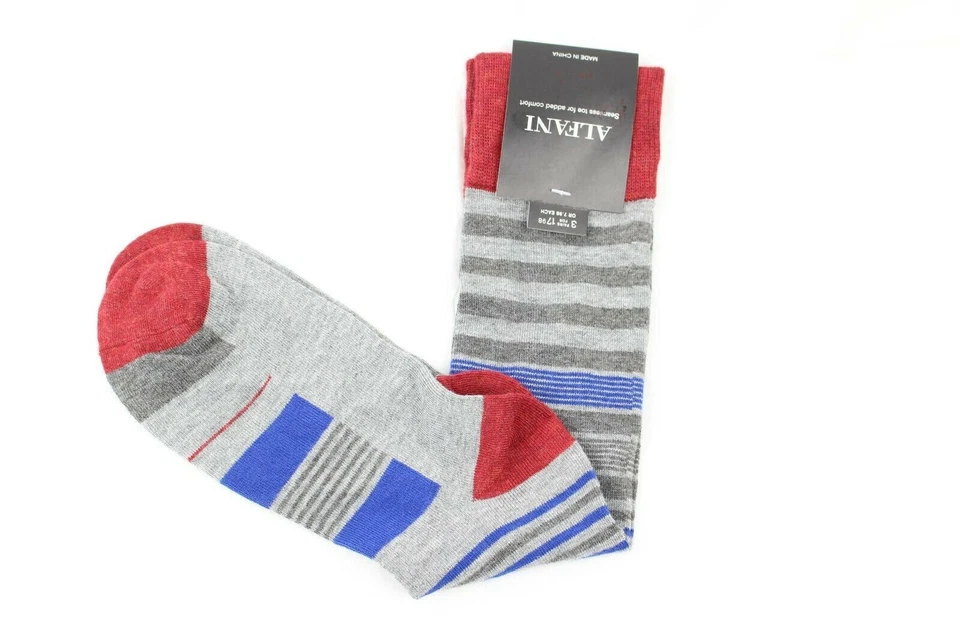  Alfani Men's Grey Heather Striped Socks Size 7-12 Pack of 2 - Image 3 of 4