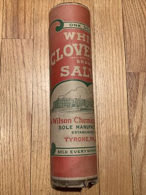 Rare Vintage White Cloverine Salve One Dozen Package Box Container