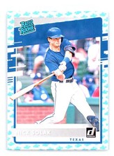 2020 Donruss Baseball #57 Nick Solak Baby Shark Emoji Rated Rookie Rangers