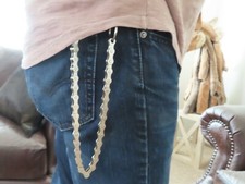 NEW Wallet Chain Stainless Steel Biker Chain Trucker Punk Silver Leash 18" Long