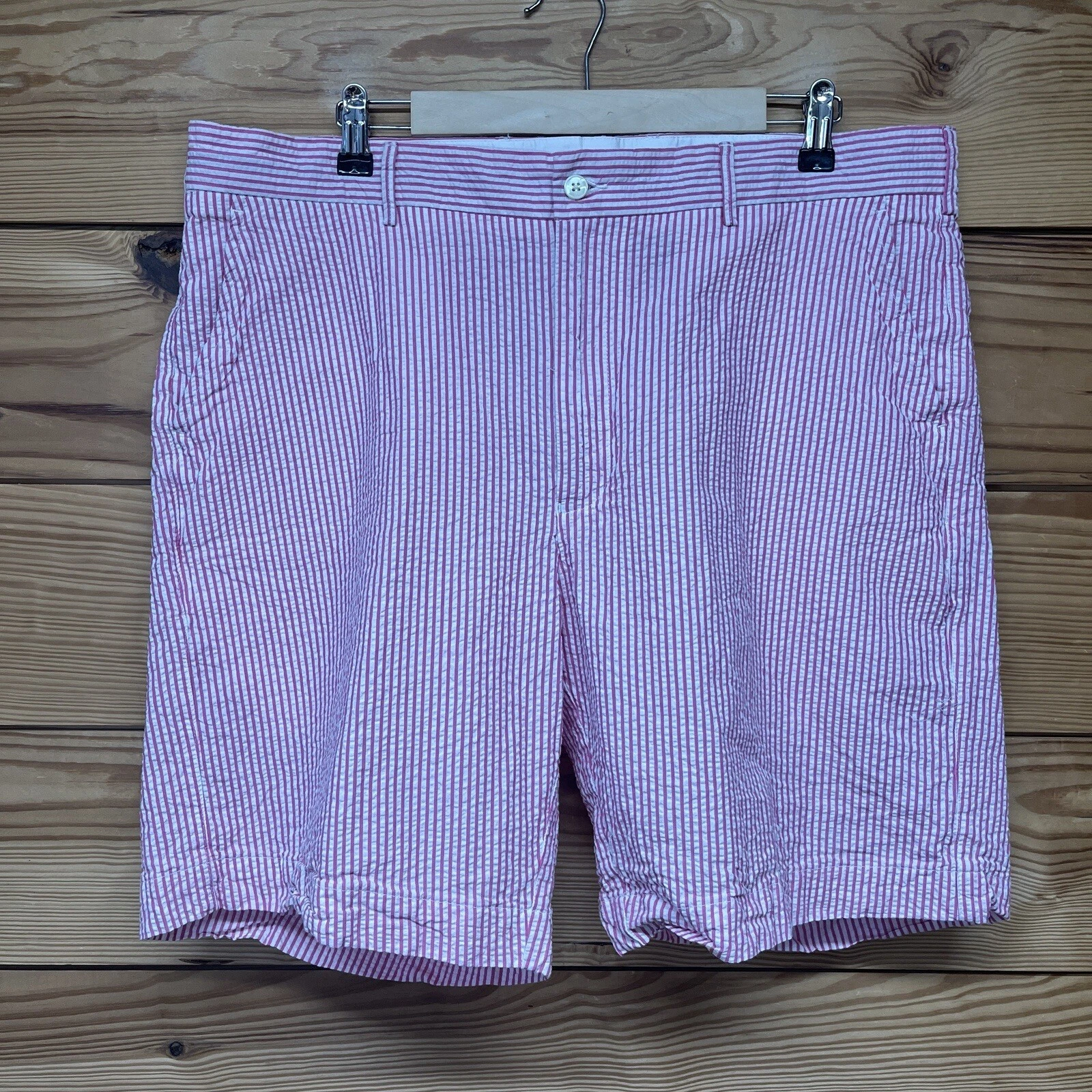 Martin The Club Short Mens 38 Pink White Stripe Seersucker Golf 9" Inseam B126
Opens in a new window