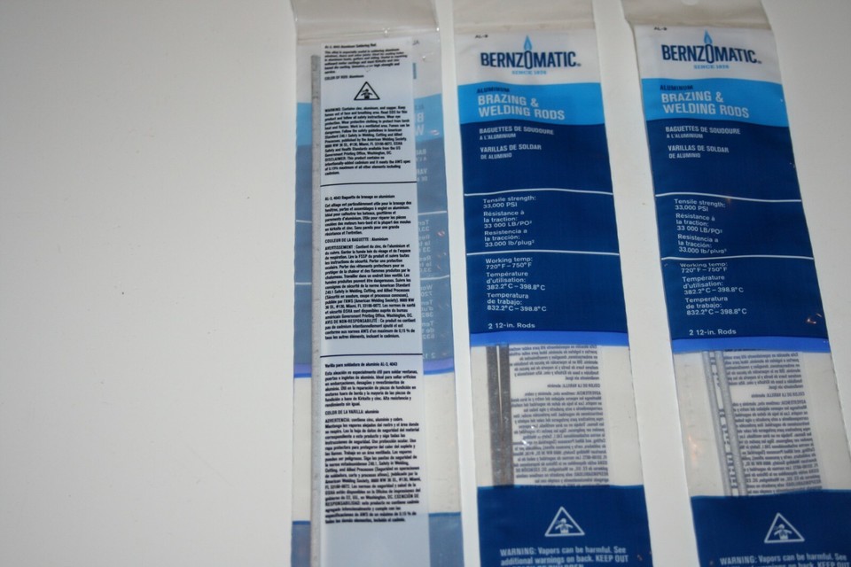 Bernzomatic AL3 Aluminum Brazing/Welding Rods with 12Inch Rods 6pc
