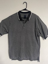Nike Polo Shirt Mens Lg Short Sleeve Black Checker Pattern Casual Golf