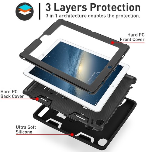 Funda resistente a prueba de golpes de 9,7 pulgadas para iPad 4ta/3a/2da generación - Imagen 4 de 42