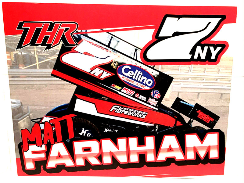 2024 MATT FARNHAM #7NY NEW YORK BASED 410 WINGED DIRT SPRINT CAR POSTCARD