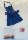 MATTEL Barbie Blue Apron & Utensils #962 1964 VINTAGE NICE Fast Free Shipping!