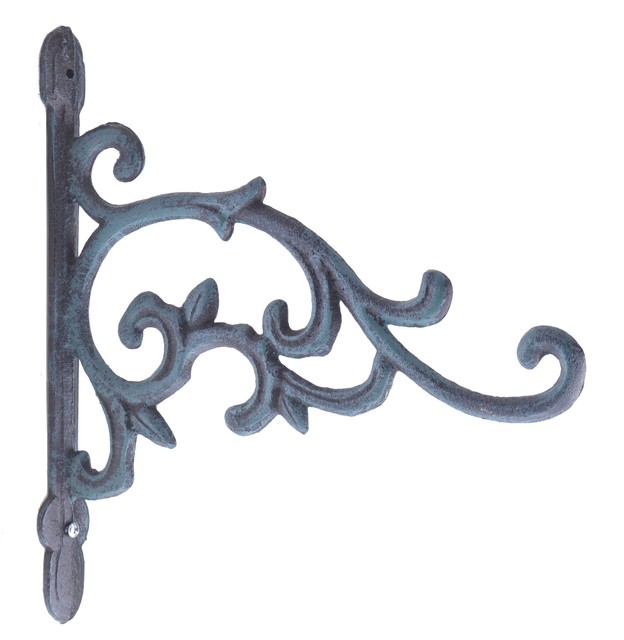 Decorative Plant Hanger Flower Bud Vine Verdigris Cast Iron Basket
