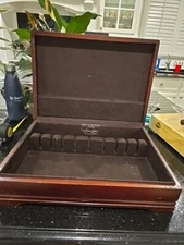 Vintage Reed & Barton Pacific Silver Cloth Wood Flatware Chest